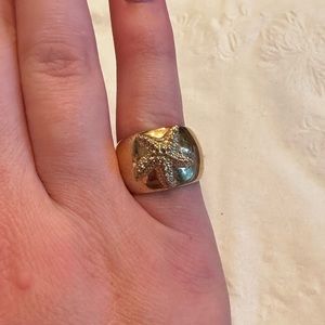 Vintage Sarah Coventry Sea Star Starfish ring -OS